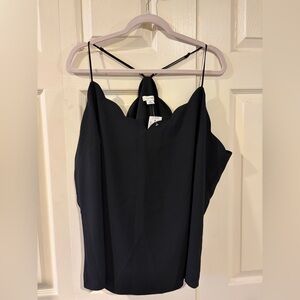 J. Crew Black Scalloped Camisole